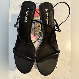 Jeffrey Campbell Black leather Kitten Heel sandal size 9.5
